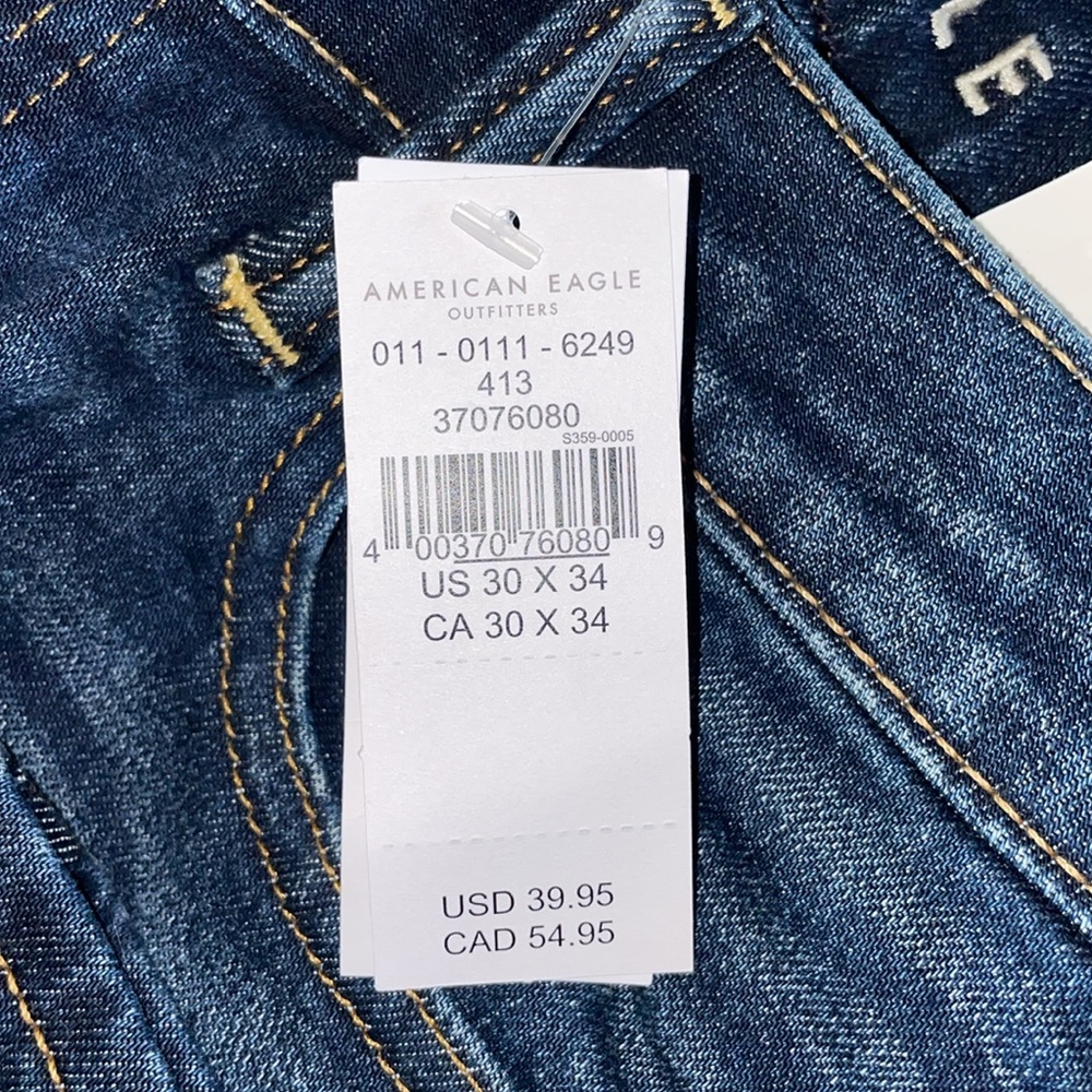Men’s American Eagle Original Straight Jeans 30/34 NWT - Picture 5 of 5